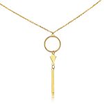 Goldhalskette mit 14-Karat-Kreis und Anhänger