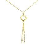 Goldhalskette mit 14-karätigem quadratischem Anhänger und Anhänger