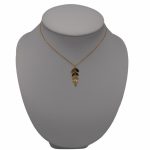 Goldhalskette 14k, mit Blattanhänger aus Holz