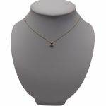 Halskette aus 14-karätigem Gold mit Blumenanhänger, verziert mit Kristallen