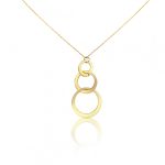 Halskette aus 14-karätigem Gold mit drei hängenden Ringen