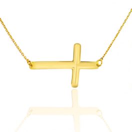 Halskette aus 14-karätigem Gold mit Kreuzanhänger