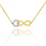 Halskette aus 14-karätigem Gold, unendliche Zweisamkeit mit Anhänger