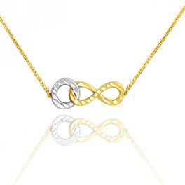   Halskette aus 14-karätigem Gold, unendliche Zweisamkeit mit Anhänger