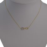 Halskette aus 14-karätigem Gold, unendliche Zweisamkeit mit Anhänger