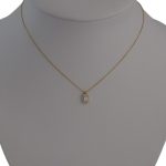 Halskette aus 14-karätigem Gold mit funkelndem Kristallanhänger