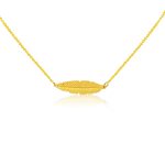 Halskette aus 14-karätigem Gold mit Schnurrbartblatt-Anhänger