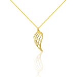 Halskette aus 14-karätigem Gold mit Engelsflügel-Anhänger