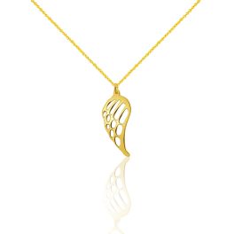 Halskette aus 14-karätigem Gold mit Engelsflügel-Anhänger
