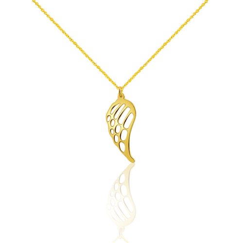 Halskette aus 14-karätigem Gold mit Engelsflügel-Anhänger