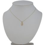 Halskette aus 14-karätigem Gold mit ovalem Kristallanhänger