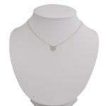 14k Gold Halskette, zweifarbig, Herz in Herz Anhänger