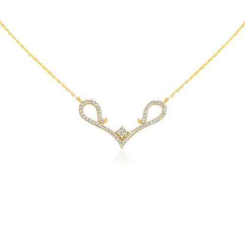 Halskette aus 14k Gold mit funkelndem Kristall-Anhänger