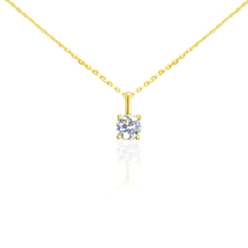 Halskette aus 14k Gold mit Kristallanhänger