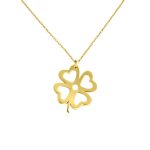 14k Goldkette mit Kleeblatt-Anhänger