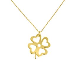 14k Goldkette mit Kleeblatt-Anhänger