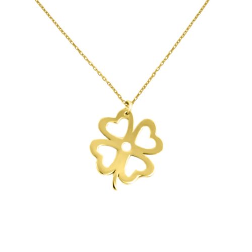 14k Goldkette mit Kleeblatt-Anhänger