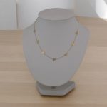 14k Goldhalskette mit 7 Herzanhängern