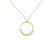 14k Goldhalskette mit Kreisanhänger und Perlverzierung