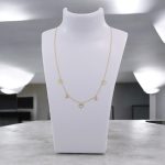 14k Goldkette mit Herz- und Kristallanhängern