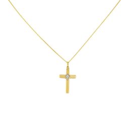 14k Goldkette mit integriertem Kreuz
