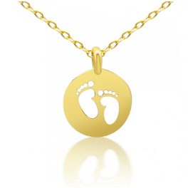  Anhänger aus 14-karätigem Gold, Fußabdruck eines Kindes