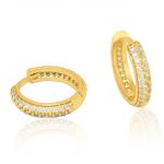 Creolen aus 14-karätigem Gold, verziert mit funkelnden Kristallen