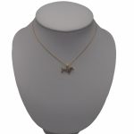 Goldanhänger 14k, Dackel, mit Kristallen