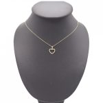 Anhänger aus 14-karätigem Gold, herzförmig, verziert mit Kristallen