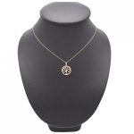 Anhänger aus 14-karätigem Gold, Baum des Lebens, verziert mit Kristall