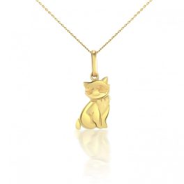 Anhänger aus 14-karätigem Gold, Katze