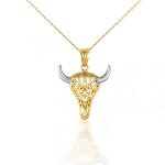 Anhänger aus 14-karätigem Gold, Stierkopf