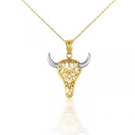Anhänger aus 14-karätigem Gold, Stierkopf