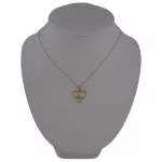 Anhänger aus 14-karätigem Gold, drei Herzen, mit Kristall