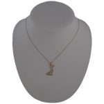 Anhänger aus 14-karätigem Gold, Dackel, mit Kristall