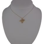 Anhänger aus 14-karätigem Gold, Pferd, mit Kristallen