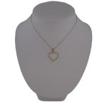 Anhänger aus 14-karätigem Gold, große Herzform, mit Kristall