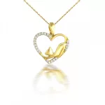 Anhänger aus 14-karätigem Gold, „Ich liebe meine Katze“.