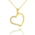Herzanhänger aus 14-karätigem Gold mit Kristallverzierung