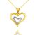Zweifarbiger Herz-in-Herz-Anhänger aus 14-karätigem Gold