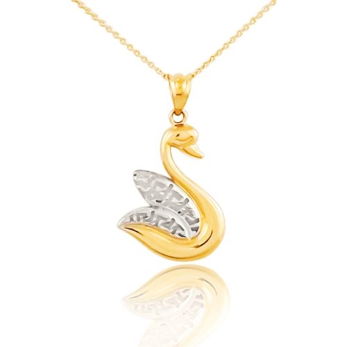 Anhänger aus 14-karätigem Gold, Schwan