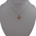 Lebensbaum-Anhänger aus 14-karätigem Gold mit Kristallen