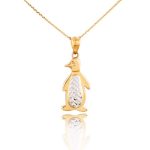 Pinguin-Anhänger aus 14-karätigem Gold