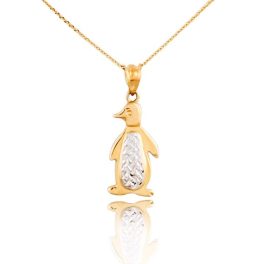 Pinguin-Anhänger aus 14-karätigem Gold