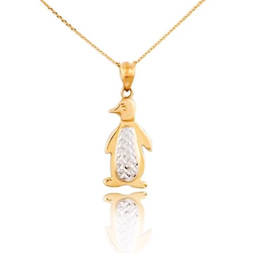 Pinguin-Anhänger aus 14-karätigem Gold
