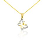 Anhänger aus 14-karätigem Gold, Schmetterling