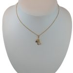 Anhänger aus 14-karätigem Gold, Katze mit schwarzem Schwanz