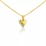 Anhänger aus 14-karätigem Gold, Herz, verziert mit Kristallen