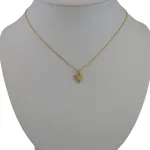 Anhänger aus 14-karätigem Gold, Herz, verziert mit Kristallen