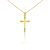 Anhänger aus 14-karätigem Gold, Kreuz, mit Kristallverzierung an den Rändern